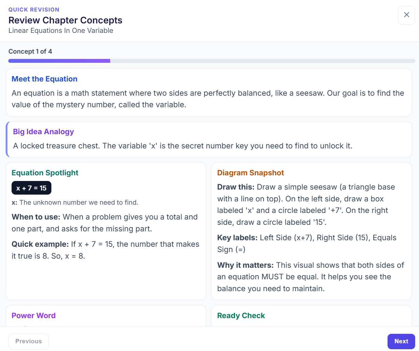 Key concepts extracted from a chapter PDF in AdvancePrep